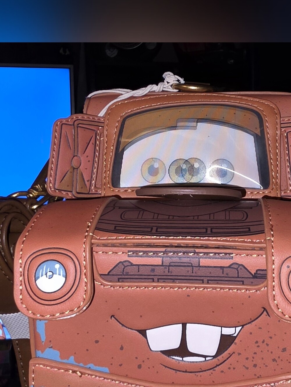 Loungefly Disney Pixar Cars 20th Anniversary Mater Figural Crossbody Bag - Picture 2 of 10